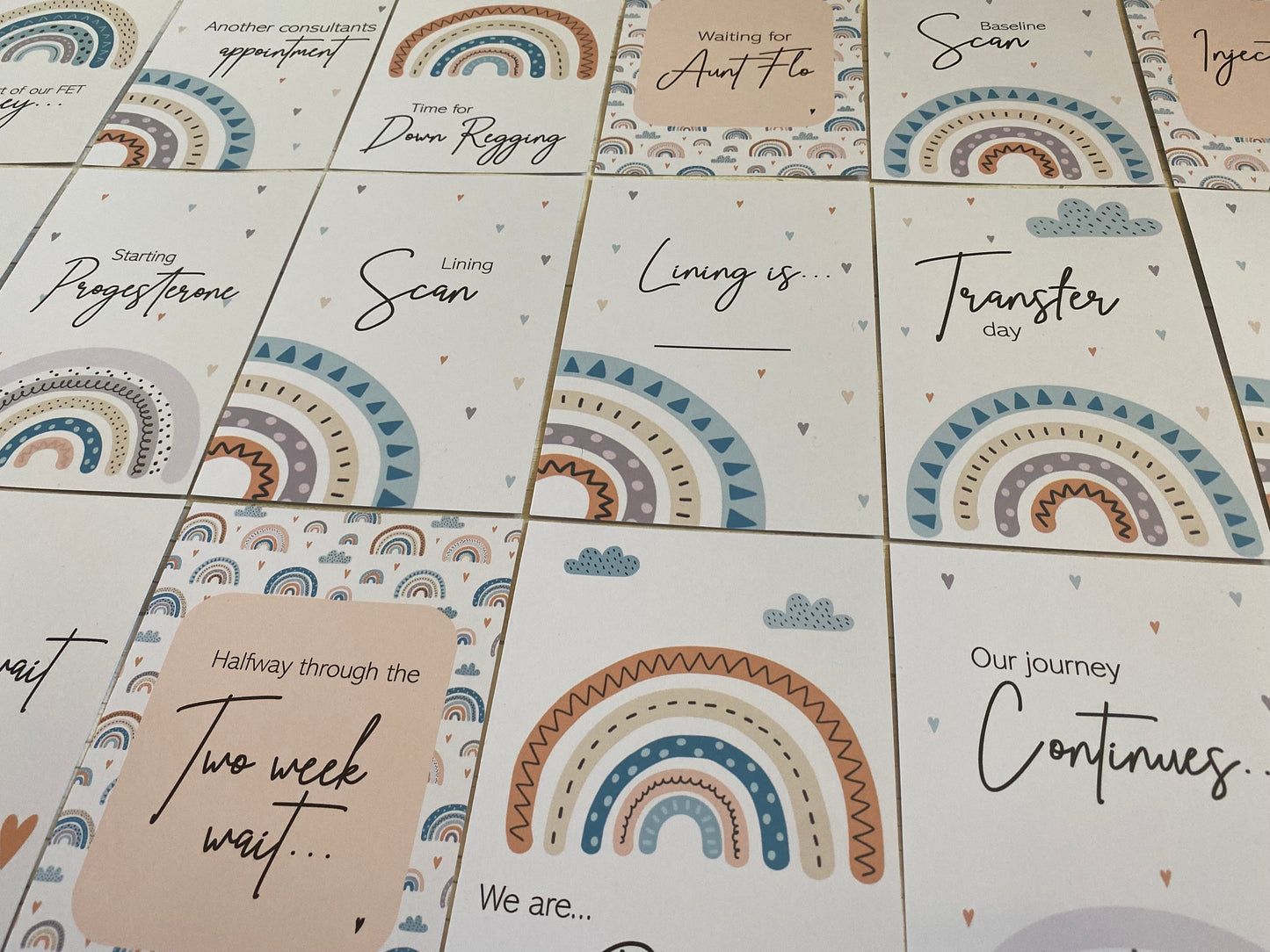 FET Rainbow Frozen Embryo Transfer Milestone Cards Fertility Journey Keepsake