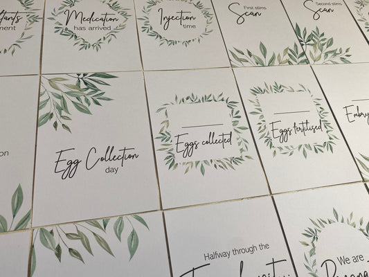 Botanical IVF IUI ICSI Milestone Cards