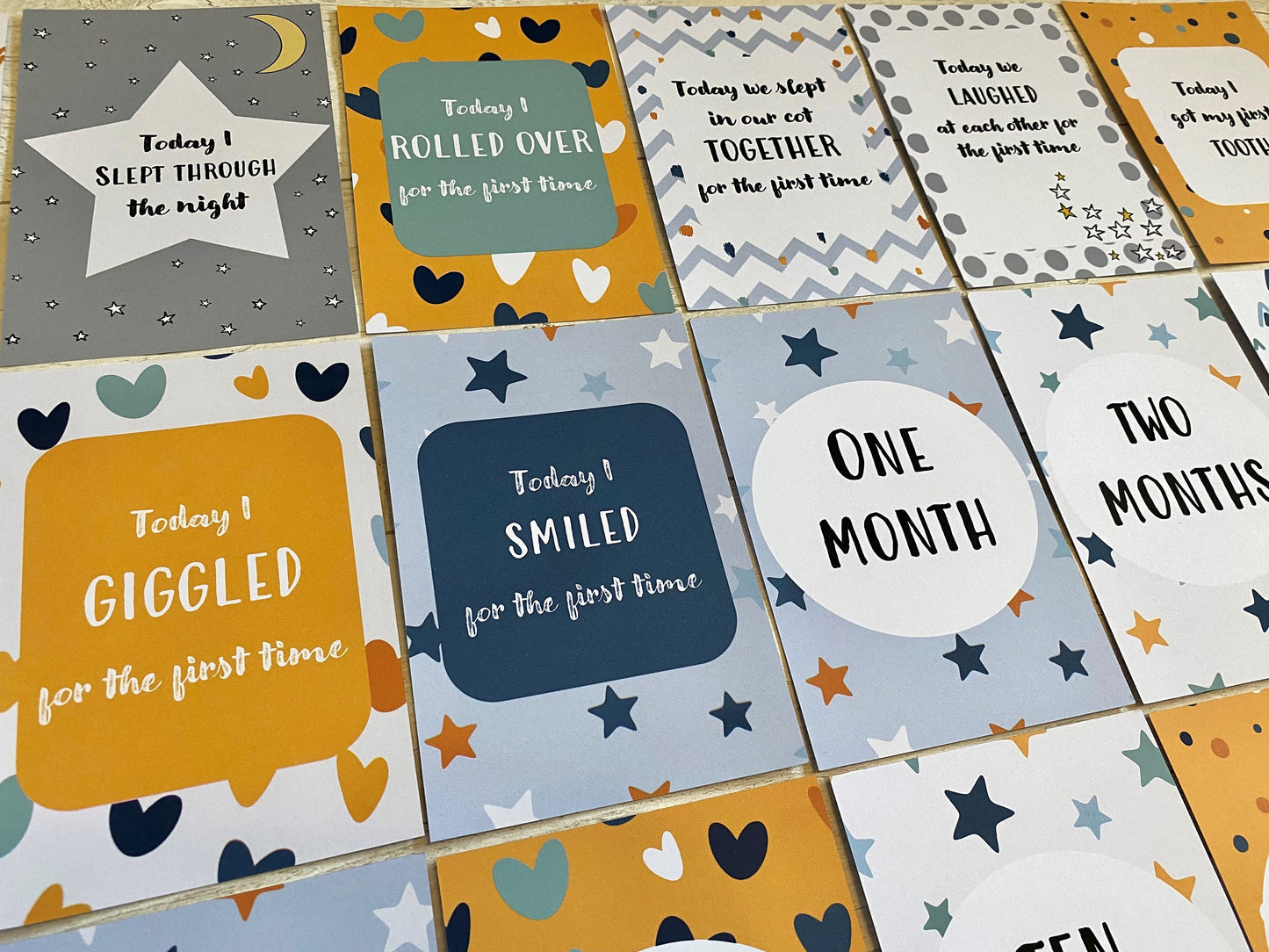Twin Baby Milestone Cards for Pregnancy and Newborn Gifts, Gender Neutral and Unisex