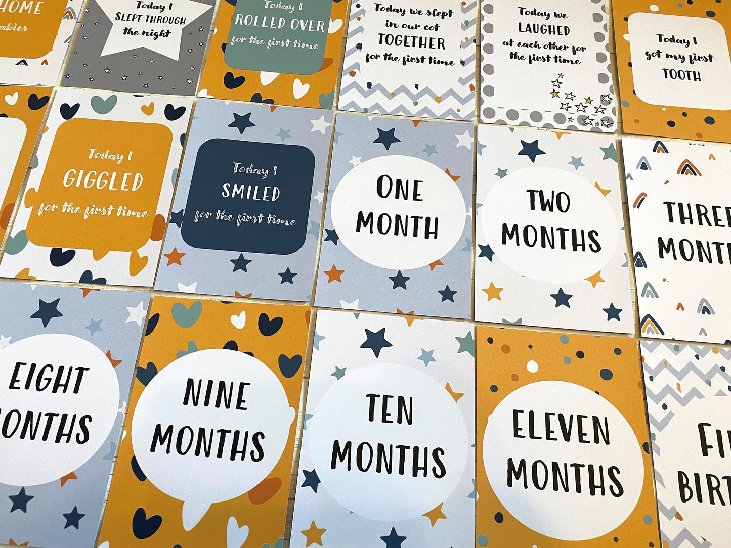Twin Baby Milestone Cards for Pregnancy and Newborn Gifts, Gender Neutral and Unisex
