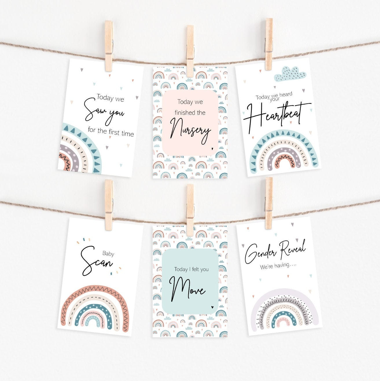 Rainbow Pregnancy Milestone Cards