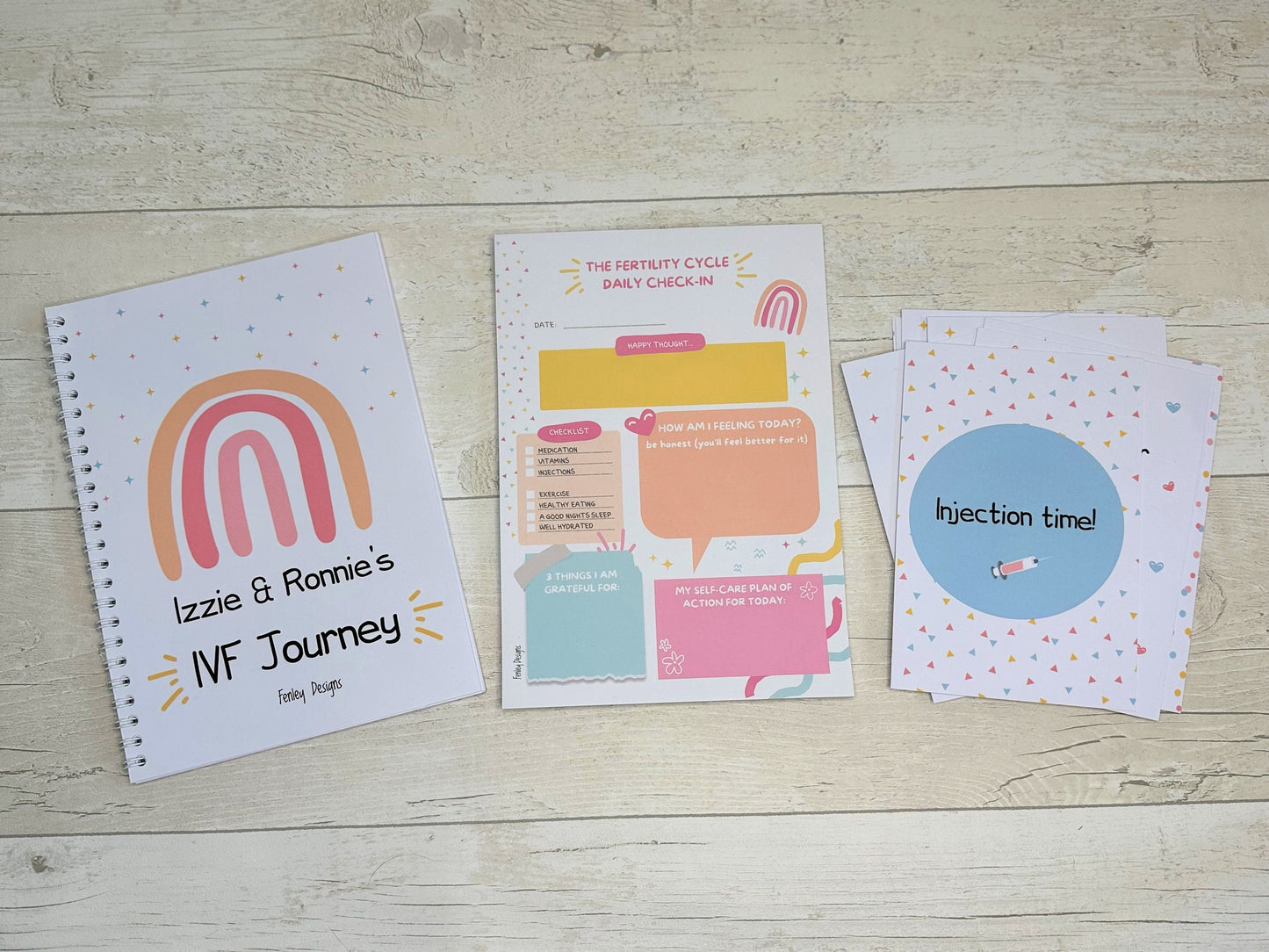 Personalised Bright Rainbow IVF Fertility Journal