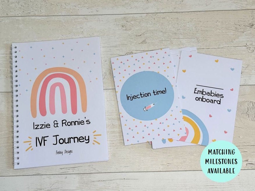 Personalised Bright Rainbow IVF Fertility Journal