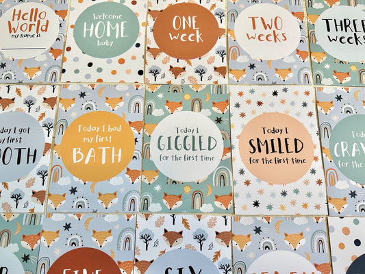 Woodland Baby Milestone Cards - Perfect Baby Shower and Pregnancy Gifts