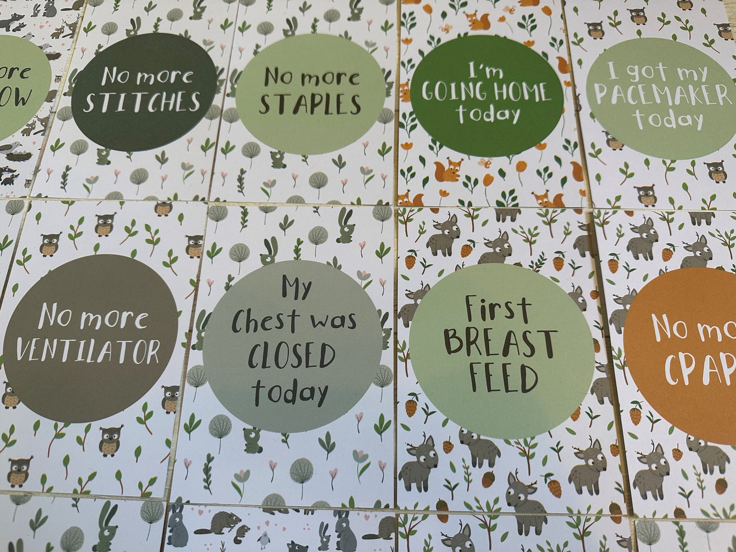 Congenital Heart Disease Woodland Milestone Cards - CHD Heart Warrior Journey