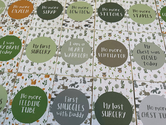 Congenital Heart Disease Woodland Milestone Cards - CHD Heart Warrior Journey