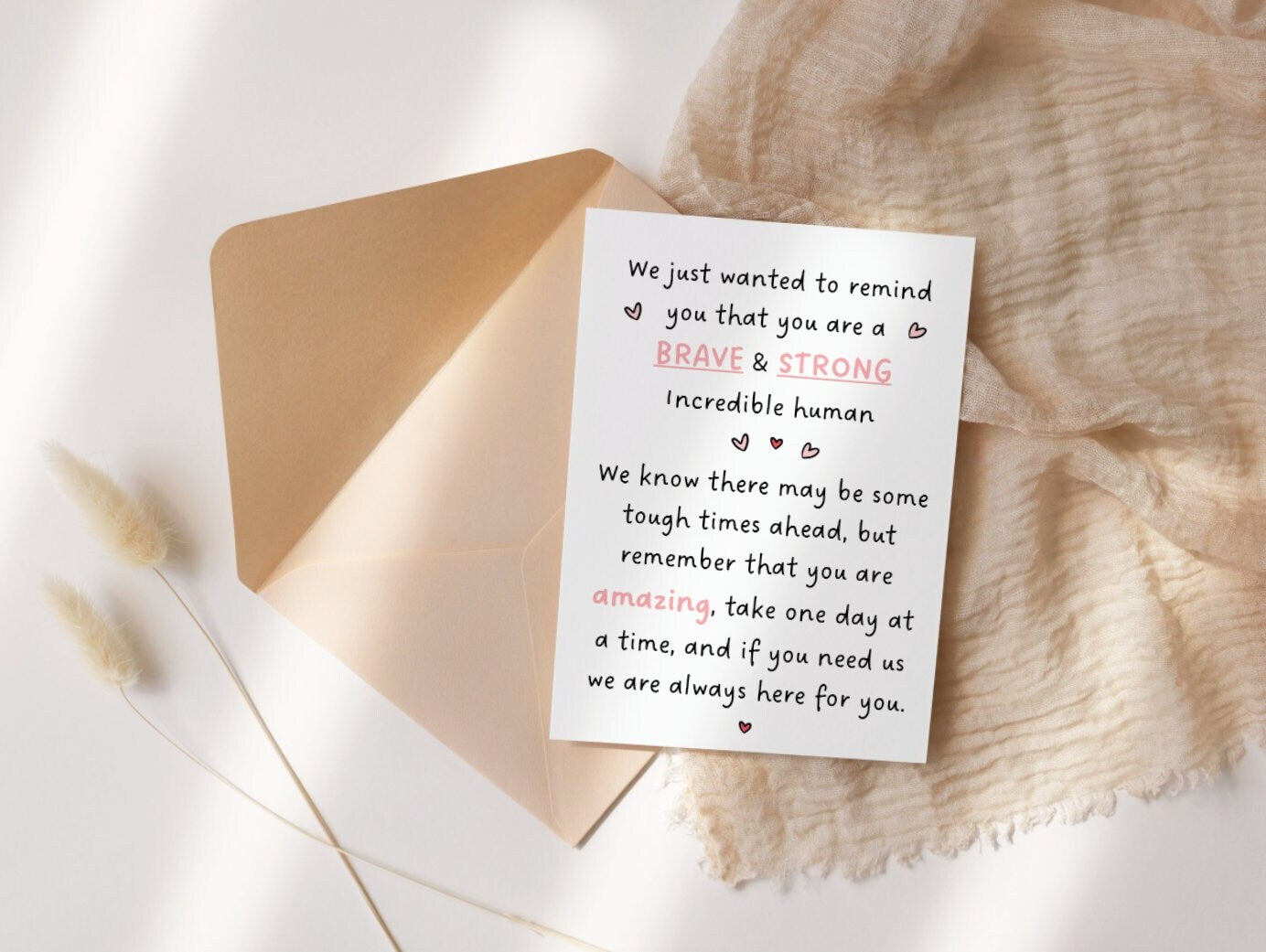 Brave and Strong Encouraging Get Well Card for Tough Times: Cancer, Surgery, Difficult Days