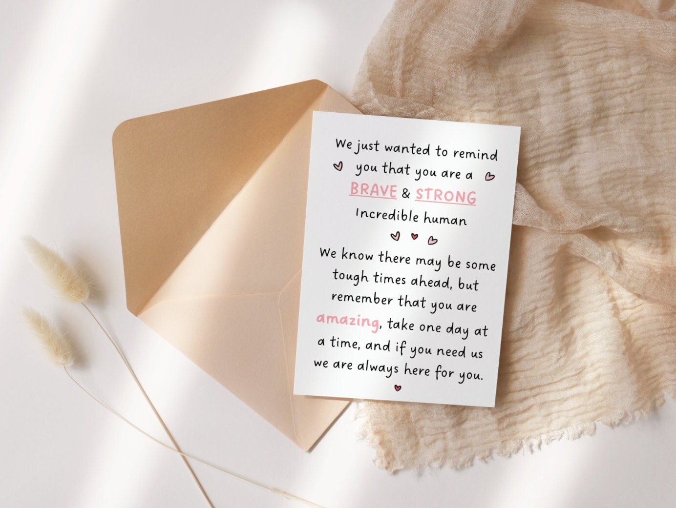 Brave and Strong Encouragement Card for Surgery, Cancer, Get Well, Tough Times