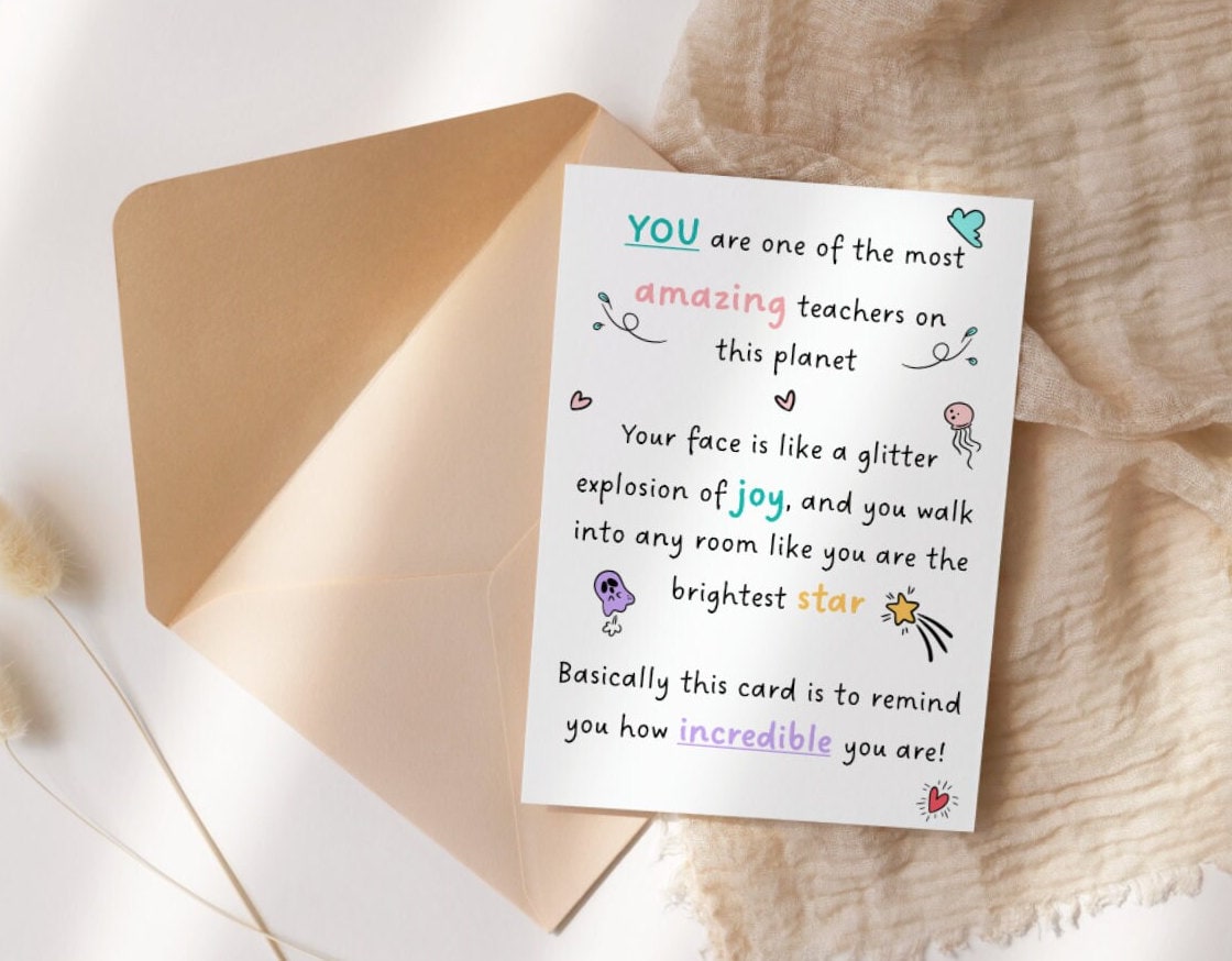 Personalised Teacher Thank You Card