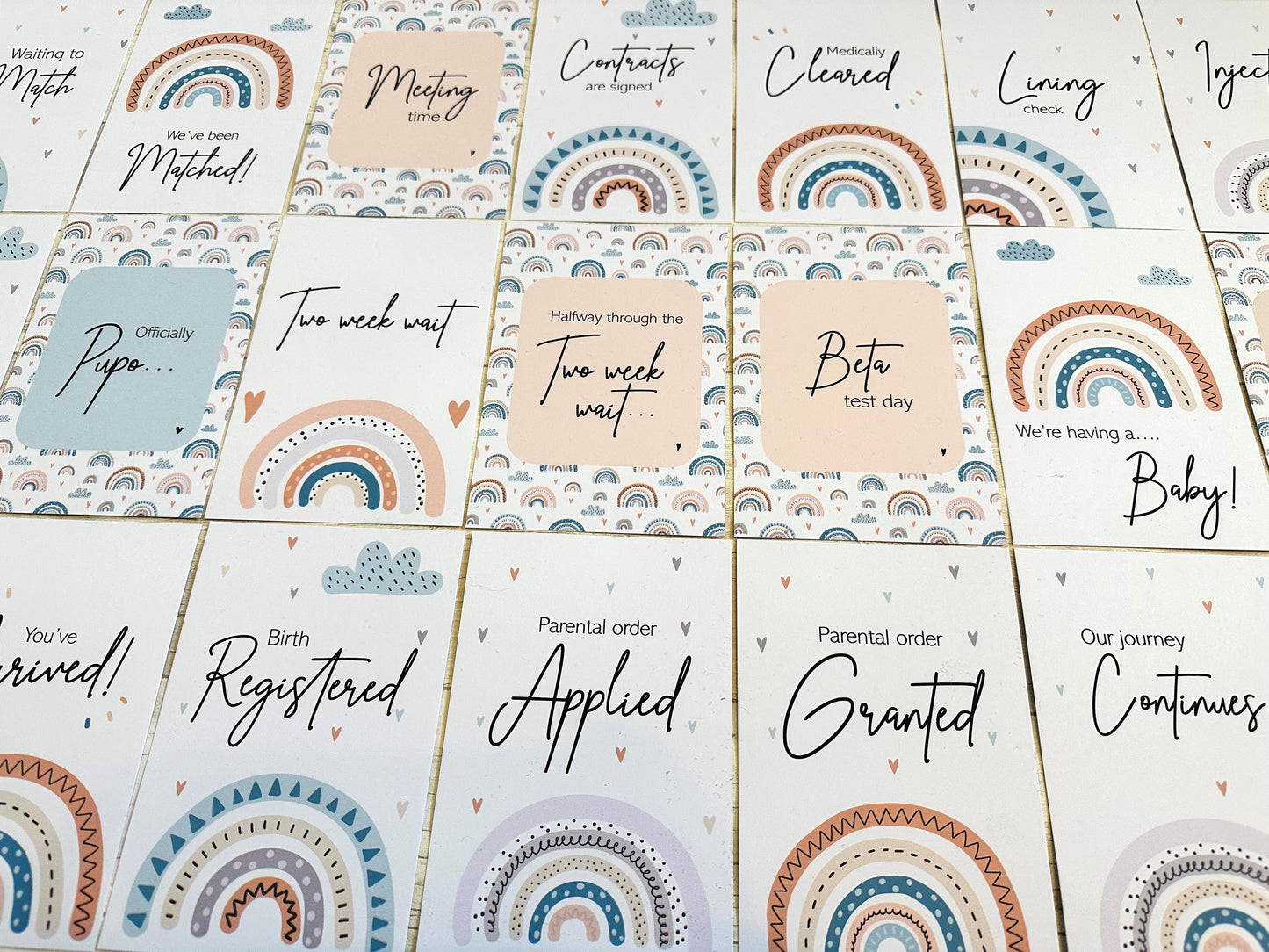 Surrogacy Milestone Cards for Surrogate parents, Unique Keepsake Gift