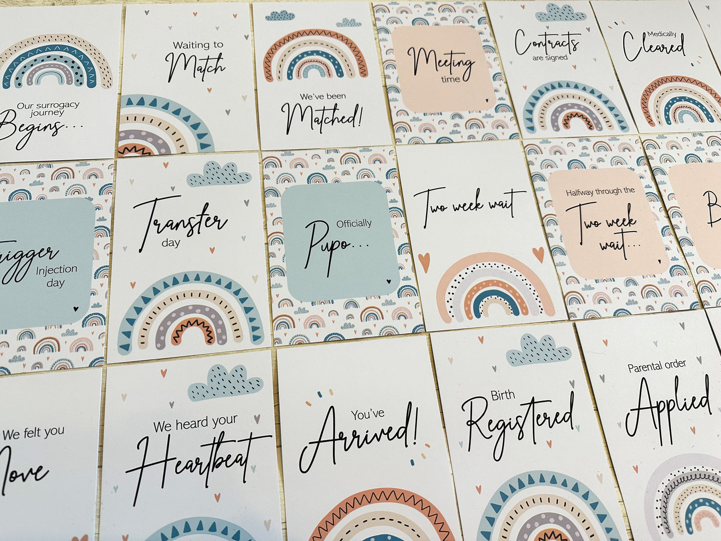 Surrogacy Milestone Cards for Surrogate parents, Unique Keepsake Gift