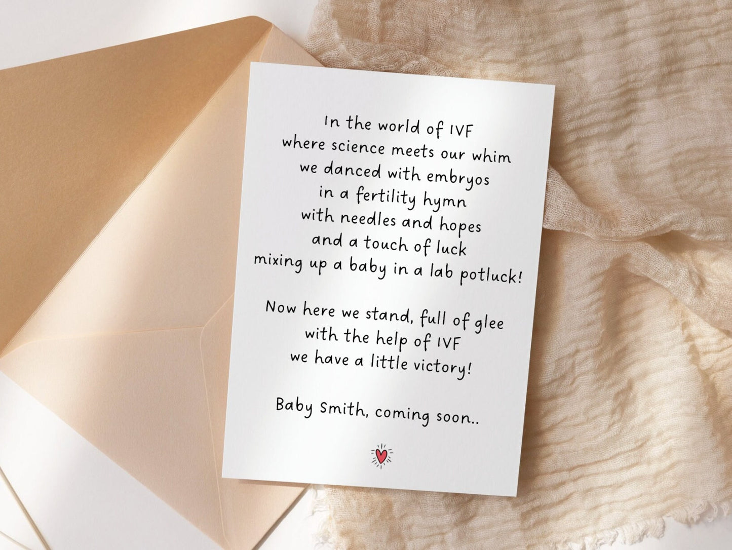 IVF Pregnancy Announcement Greeting Card