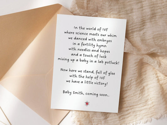 IVF Pregnancy Announcement Greeting Card