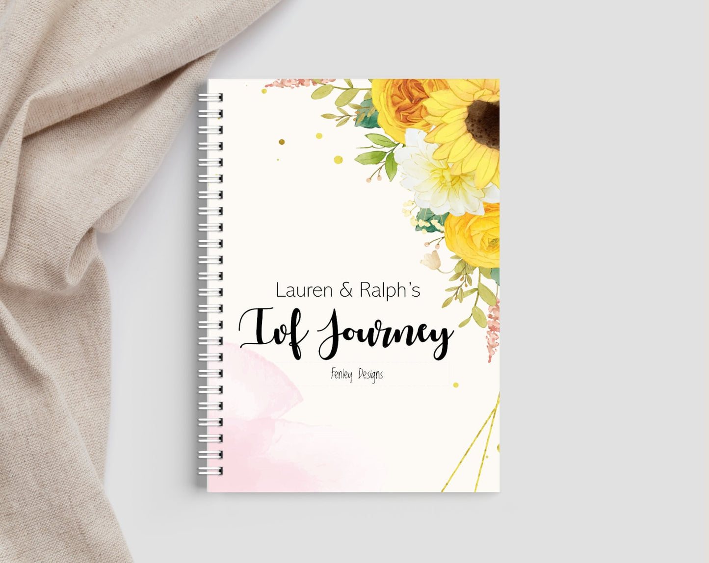 Personalised Sunflower IVF Fertility Journal