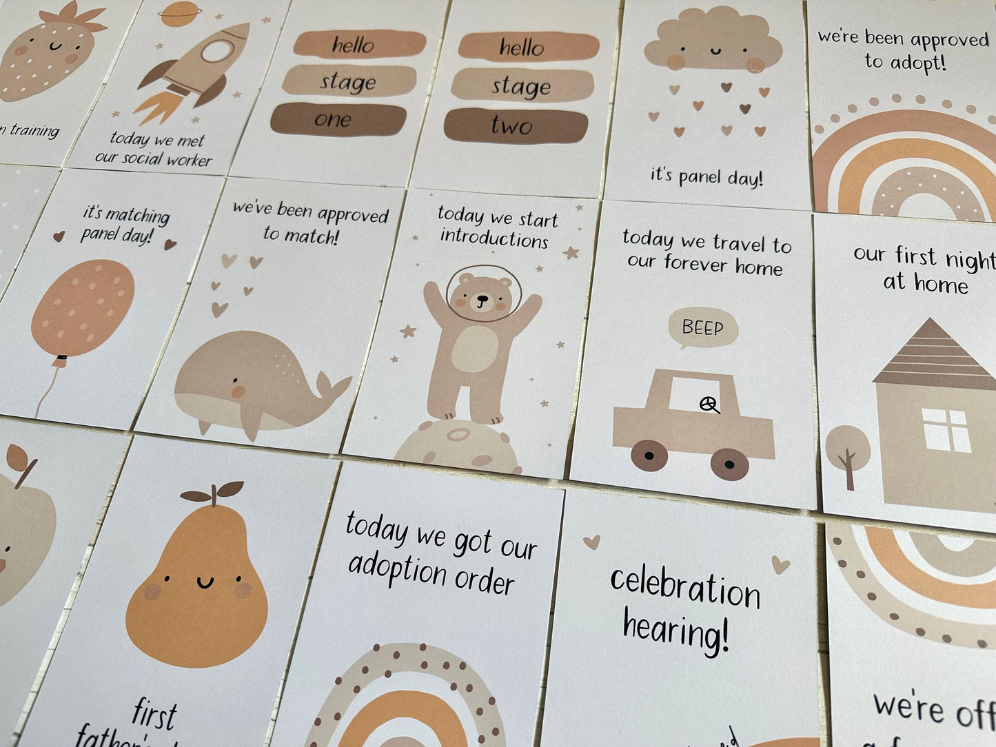 Gender Neutral Adoption Milestone Cards