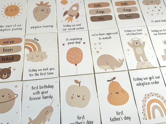 Gender Neutral Adoption Milestone Cards