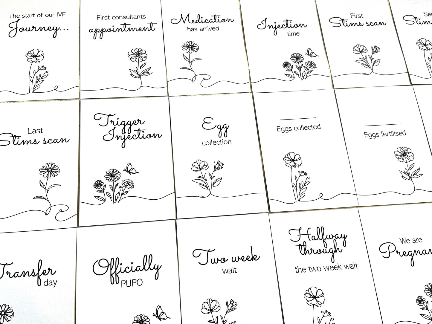 Meadow IVF IUI ICSI Milestone Cards