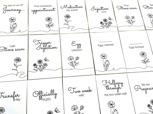 Meadow IVF IUI ICSI Milestone Cards
