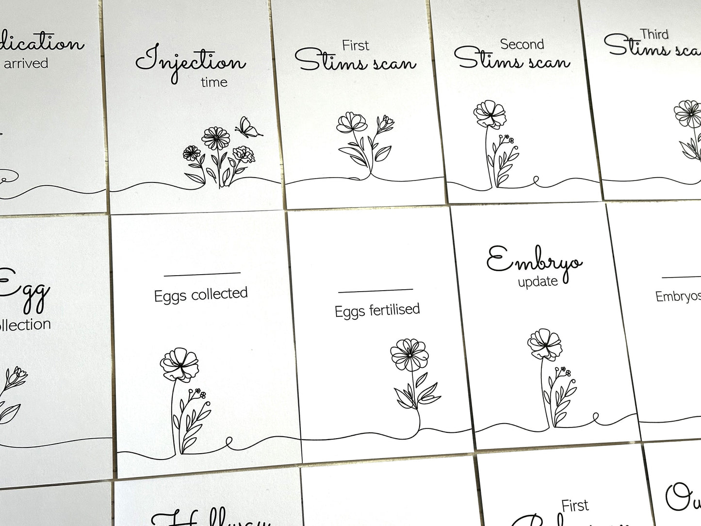 Meadow IVF IUI ICSI Milestone Cards