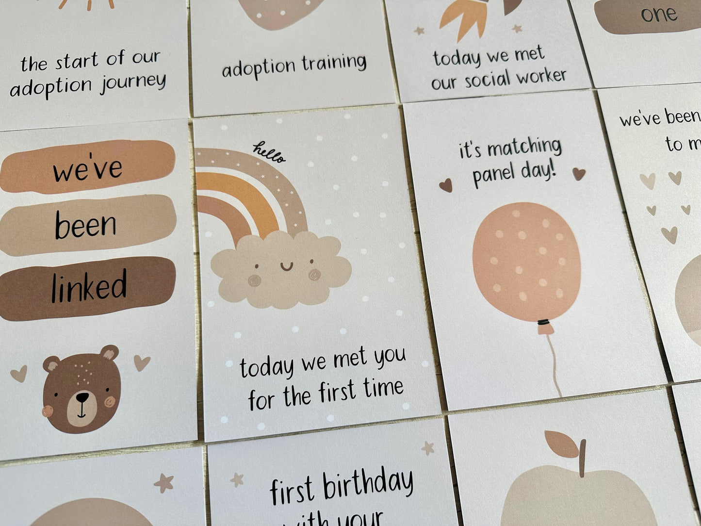 Gender Neutral Adoption Milestone Cards
