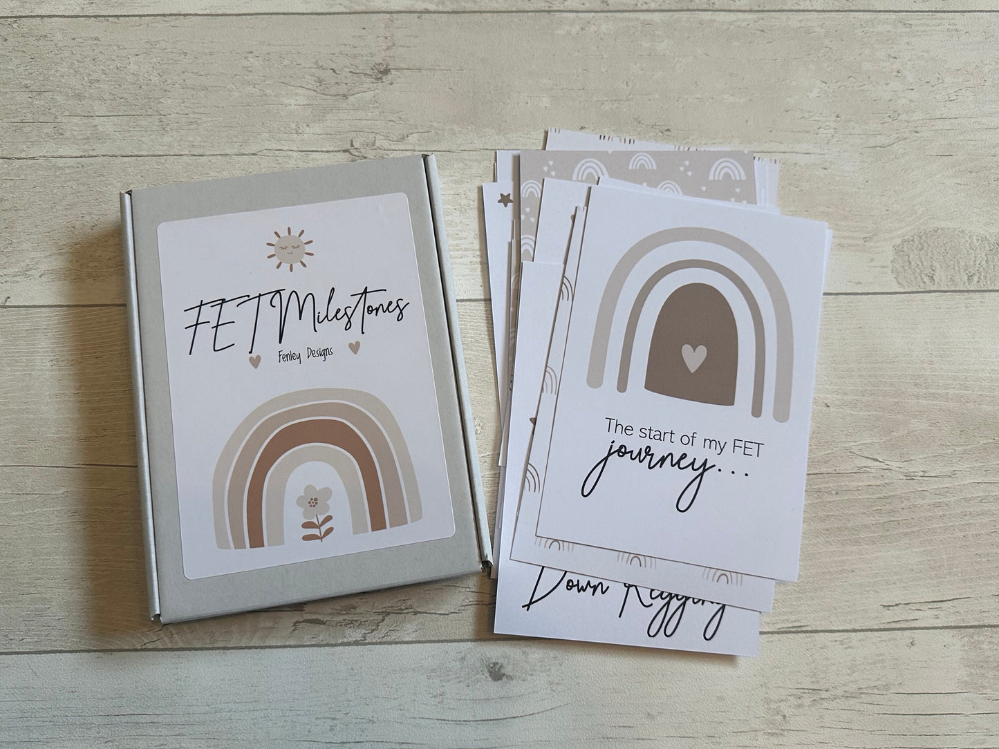 FET Neutral Frozen Embryo Transfer Milestone Cards for Embryo Transfer and Fertility Journey