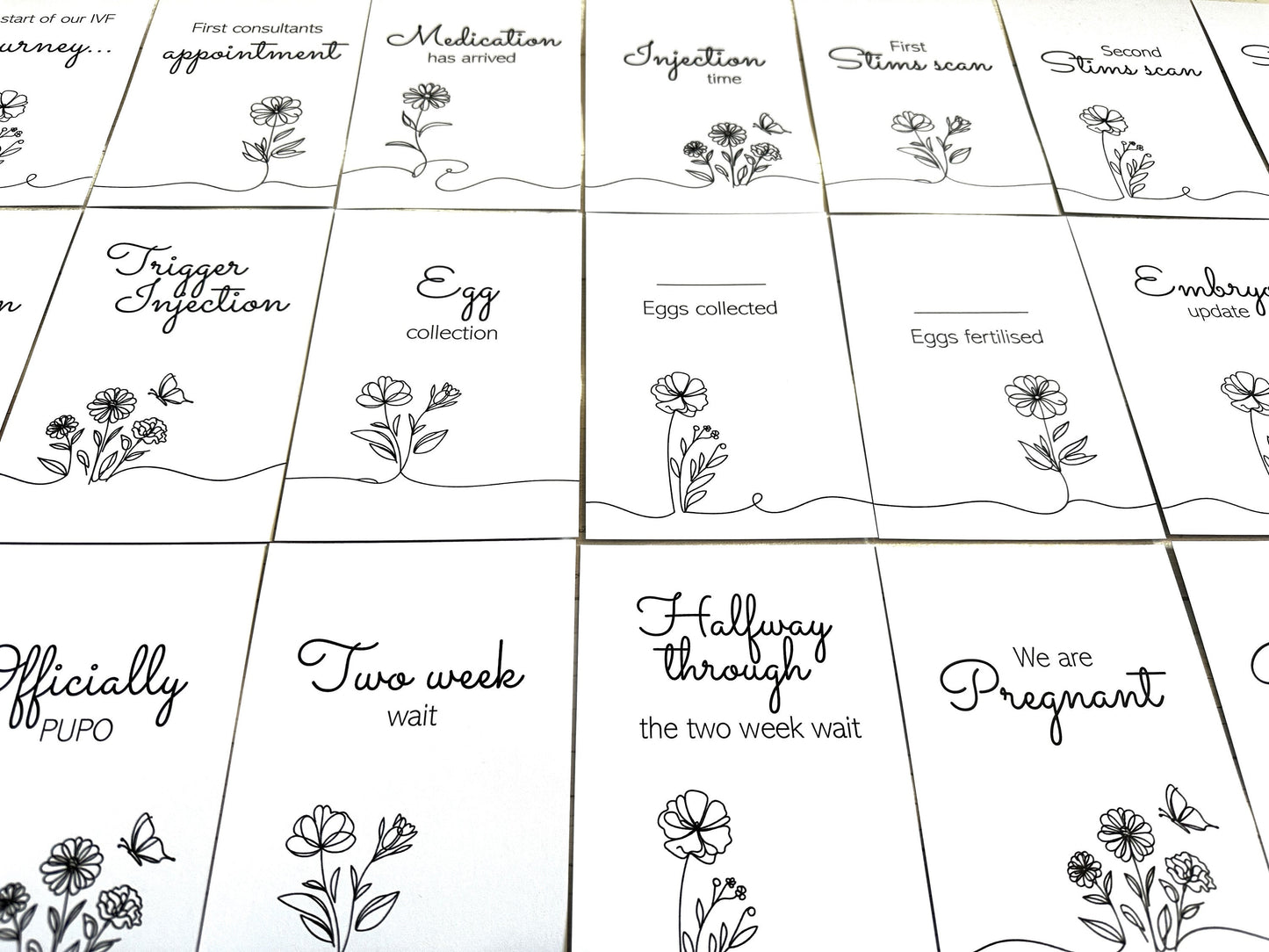 Meadow IVF IUI ICSI Milestone Cards