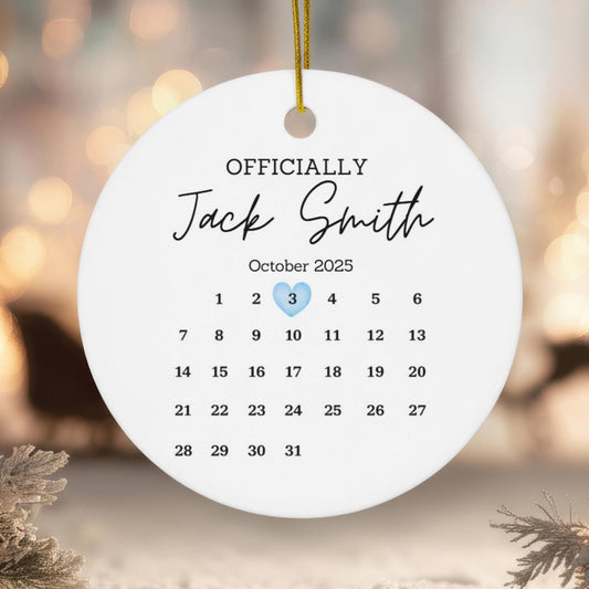 Personalised Adoption Christmas Ornament: Festive Family Keepsake for New Parents' Forever Home
