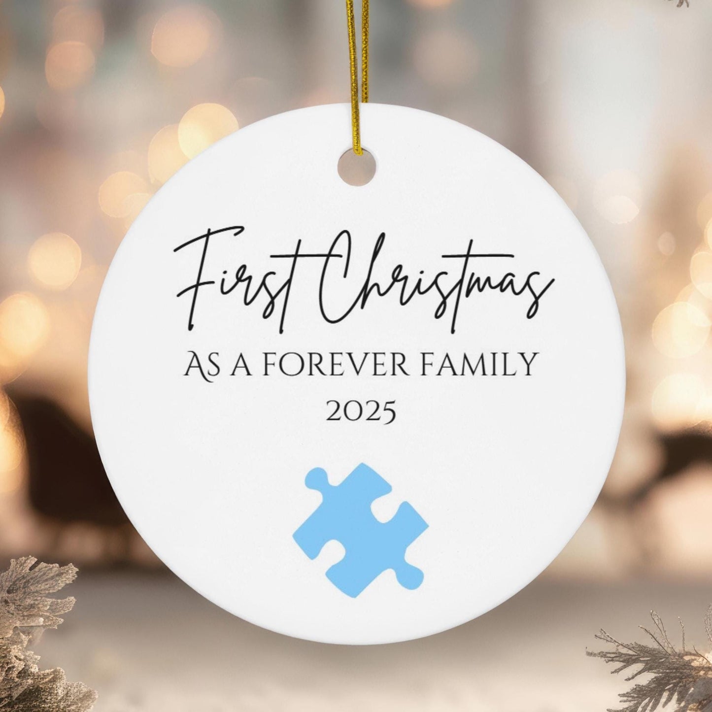 Personalised Adoption Christmas Decoration, Keepsake for New Family Members