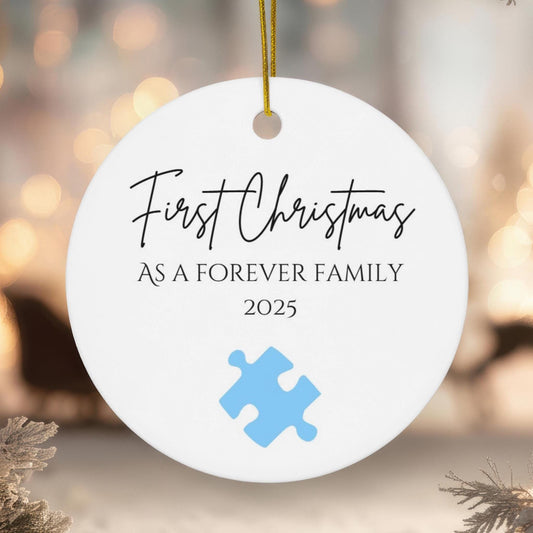 Personalised Adoption Christmas Decoration, Keepsake for New Family Members