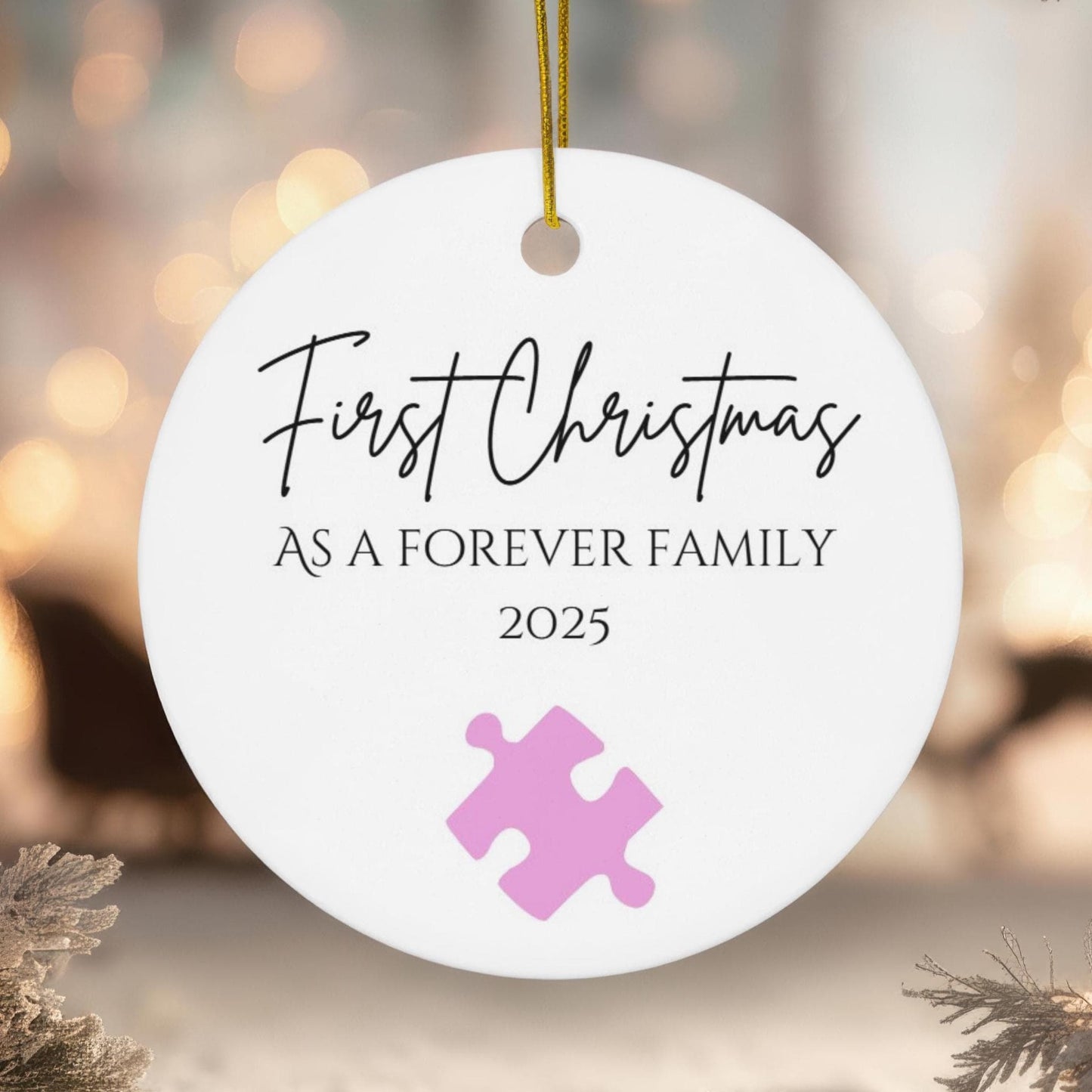 Personalised Adoption Christmas Decoration, Keepsake for New Family Members