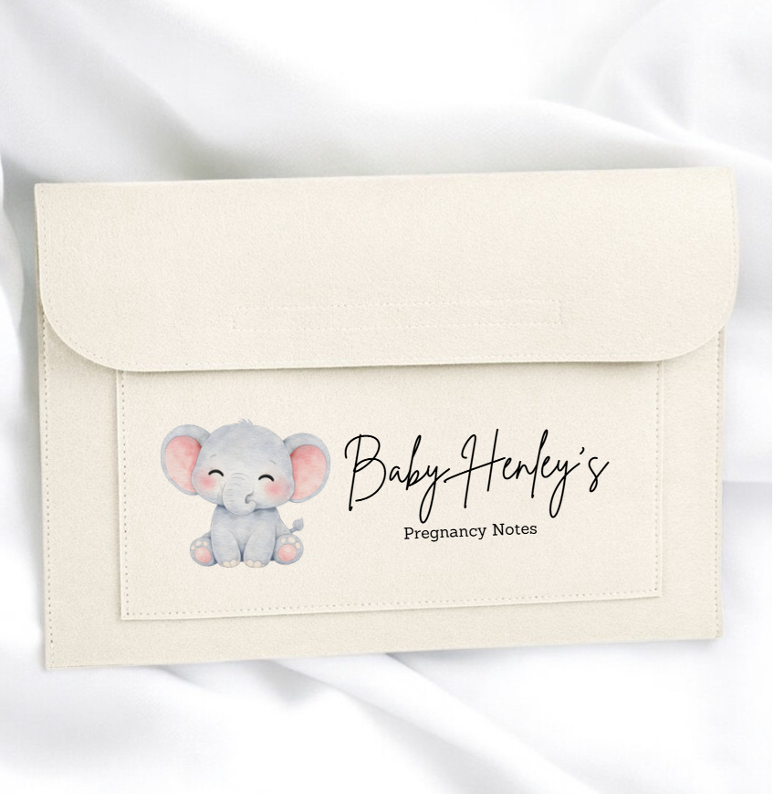 Personalised Safari Pregnancy Document Folder - Animal Themed Keepsake Gift for Expecting Mothers