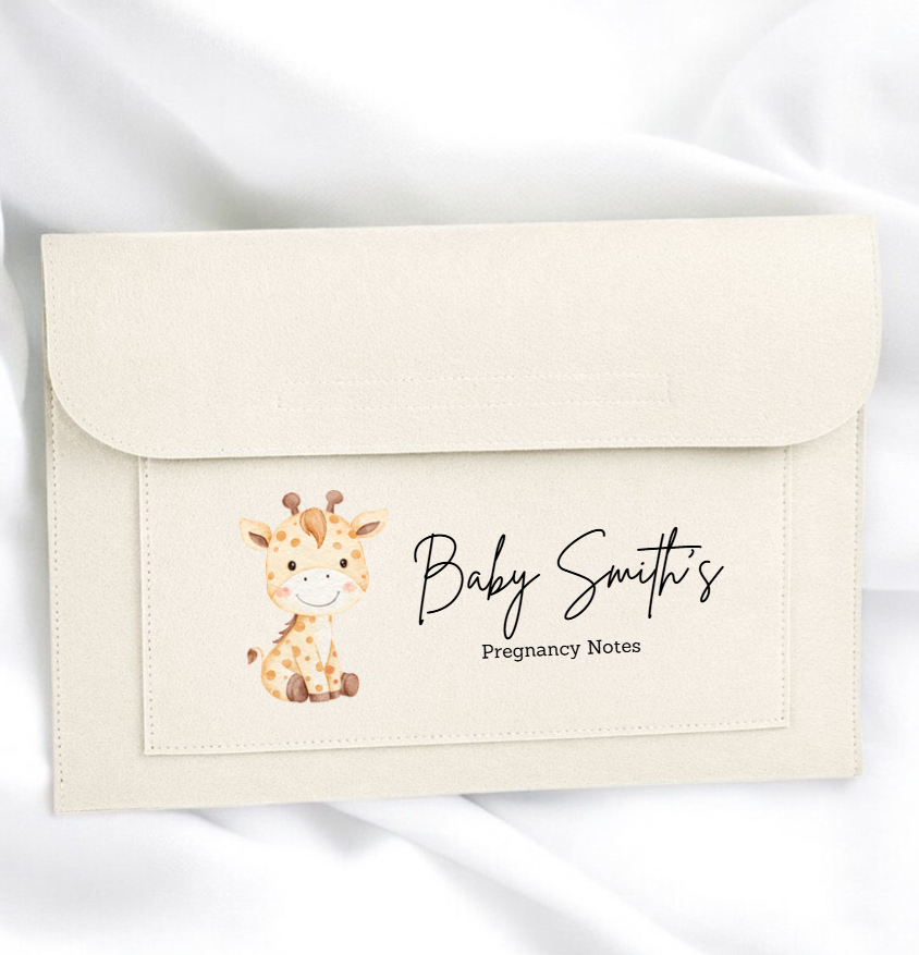 Personalised Safari Pregnancy Baby Notes Folders