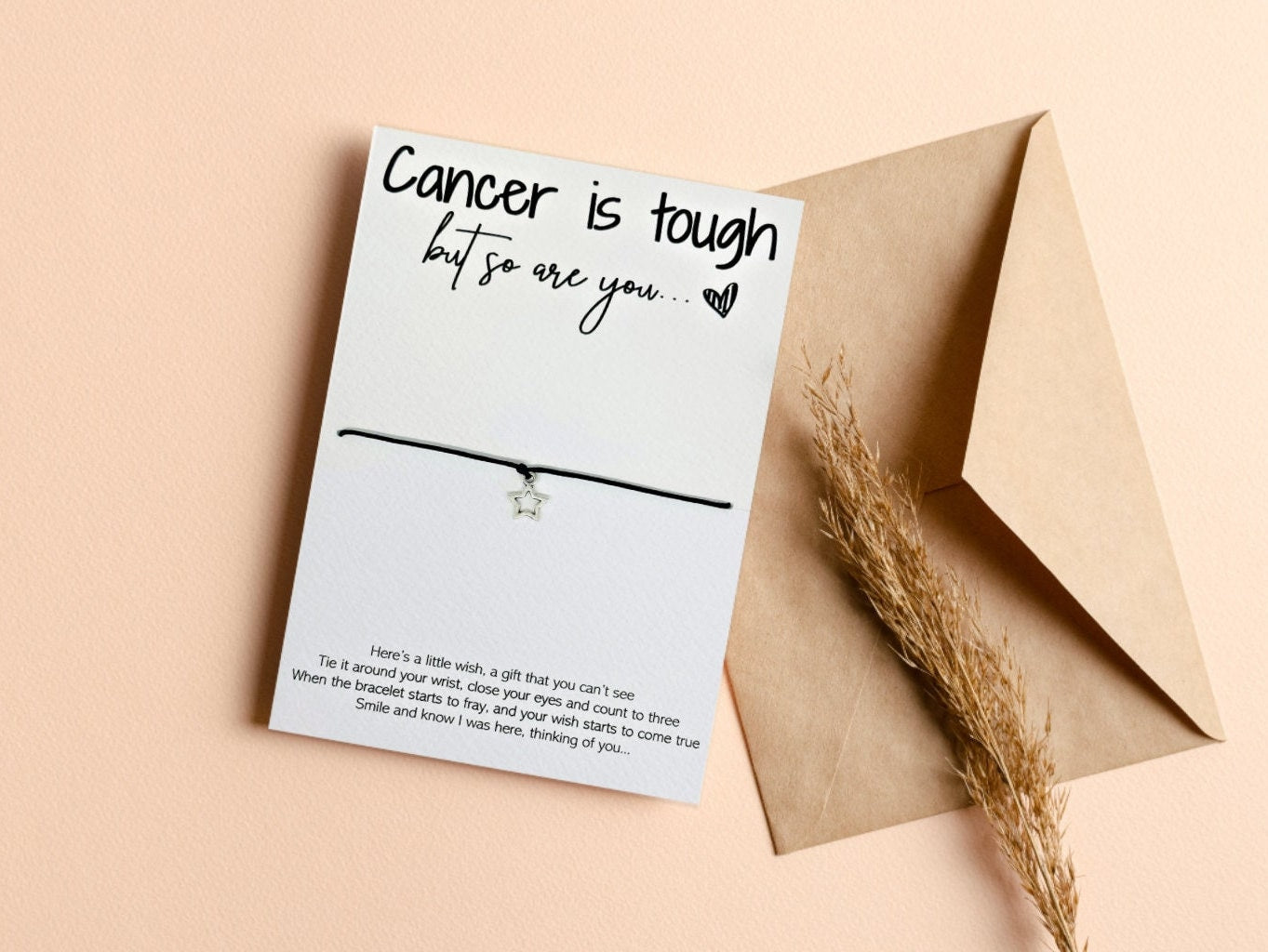 Cancer is tough but so are you, cancer bracelet, cancer gift, thinking of you cancer