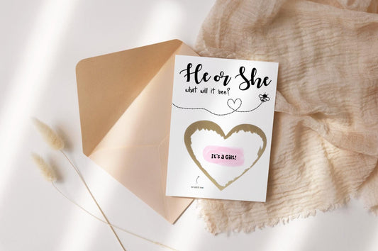 Adoption Gender Reveal Scratch Card: Surprise Announcement for Expecting Parents
