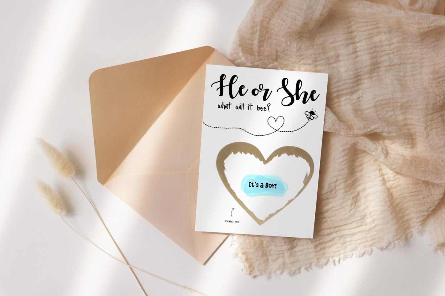 Adoption Gender Reveal Scratch Card: Surprise Announcement for Expecting Parents