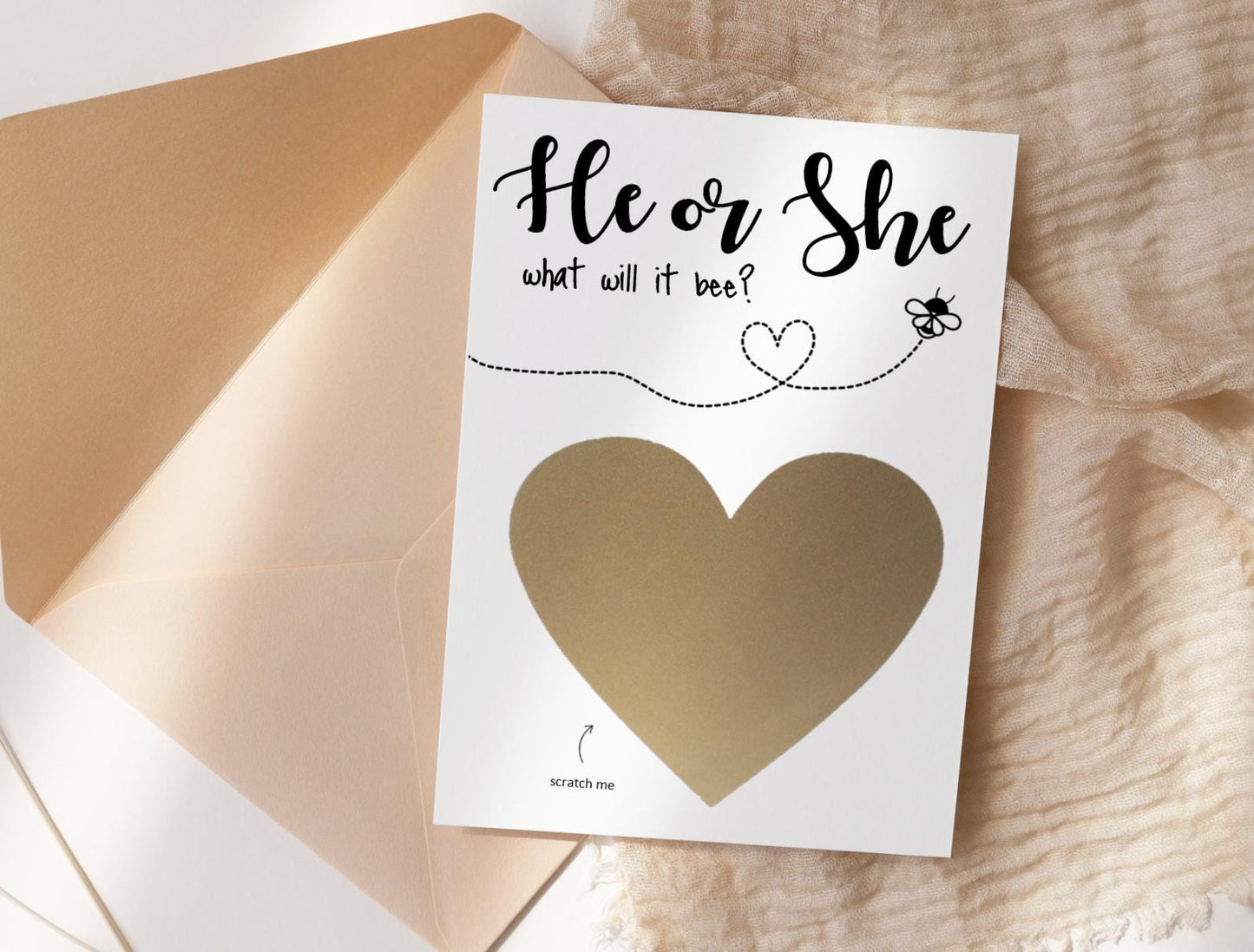 Adoption Gender Reveal Scratch Card: Surprise Announcement for Expecting Parents