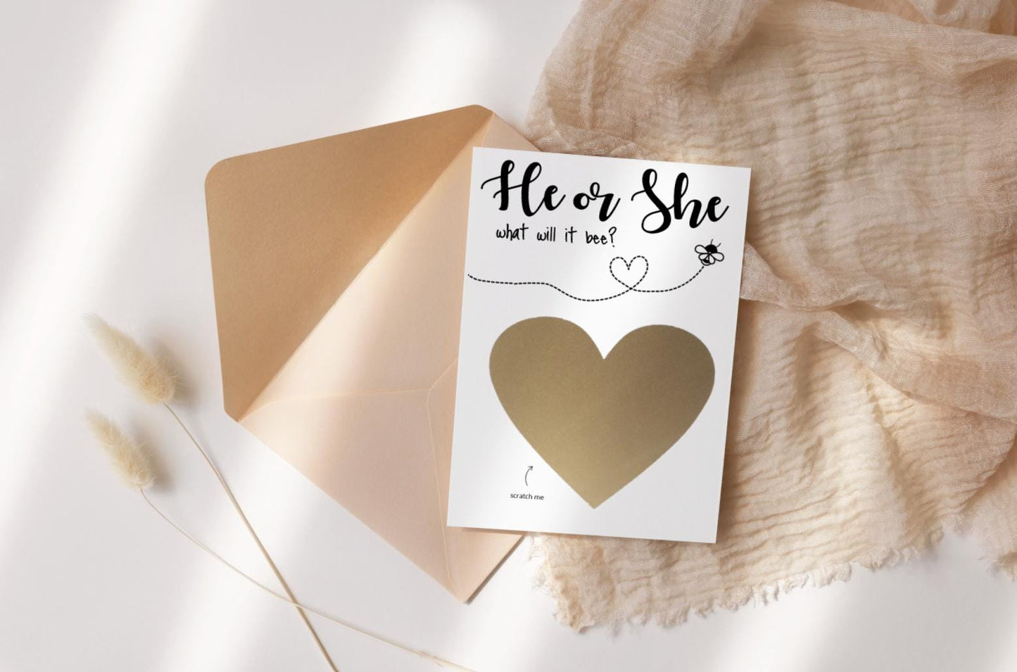 Adoption Gender Reveal Scratch Card: Surprise Announcement for Expecting Parents