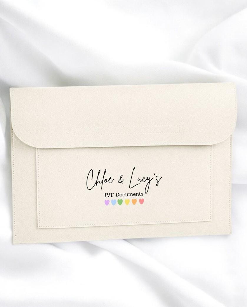 Personalised IVF Document Folder Rainbow Design