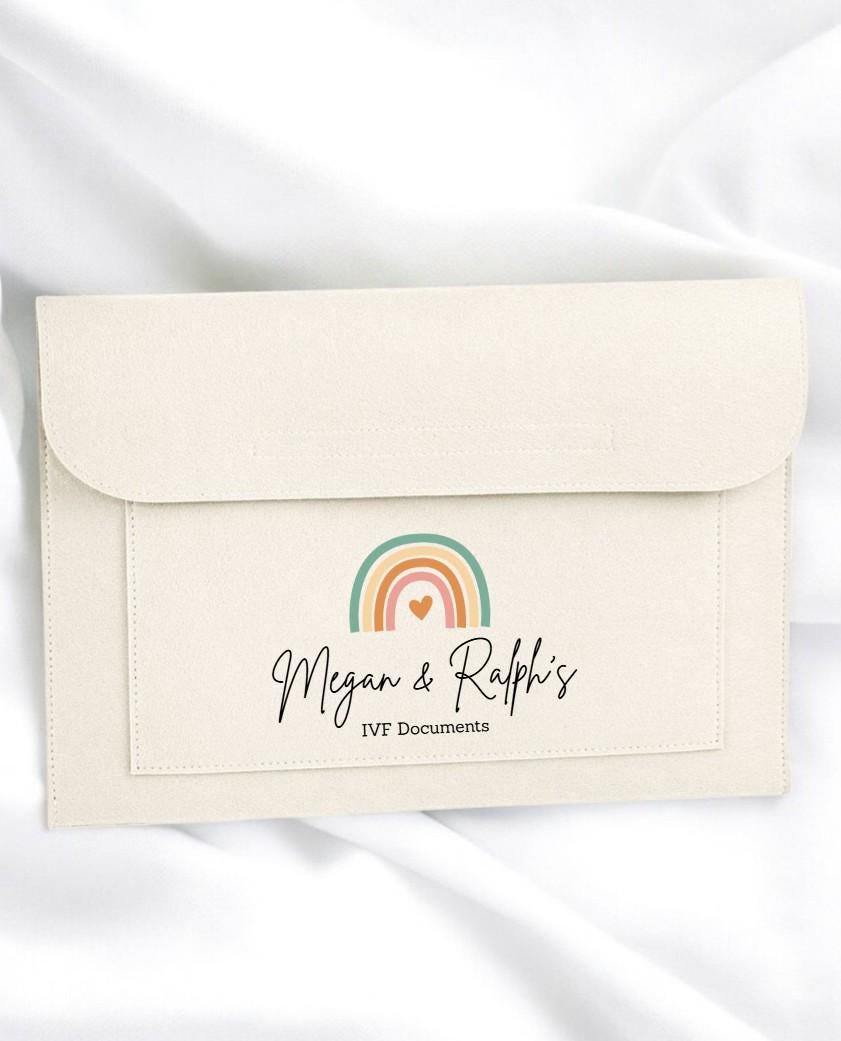 Personalised IVF Document Folder Rainbow Design