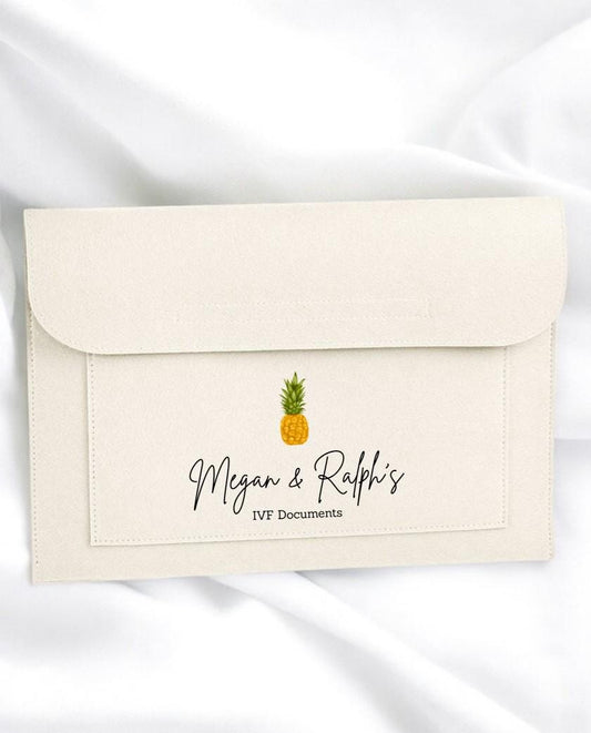 Personalised IVF Document Folder Pineapple Design