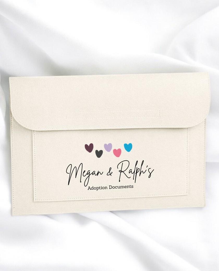 Personalised Adoption Document Folder Rainbow Design