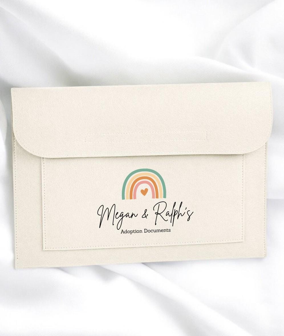 Personalised Adoption Document Folder Rainbow Design